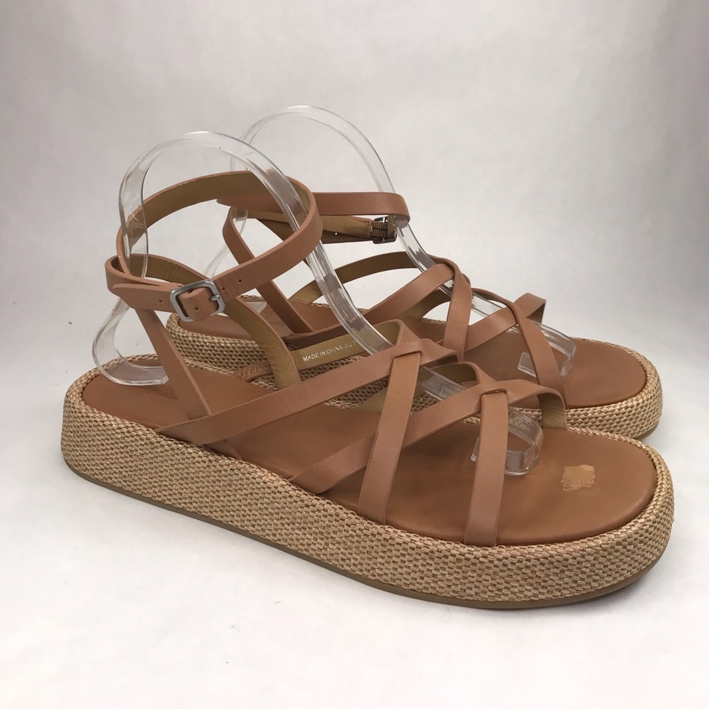 MADEWELL Women's Size 9 The Sabina Desert Camel Flatform Sandal Shoe